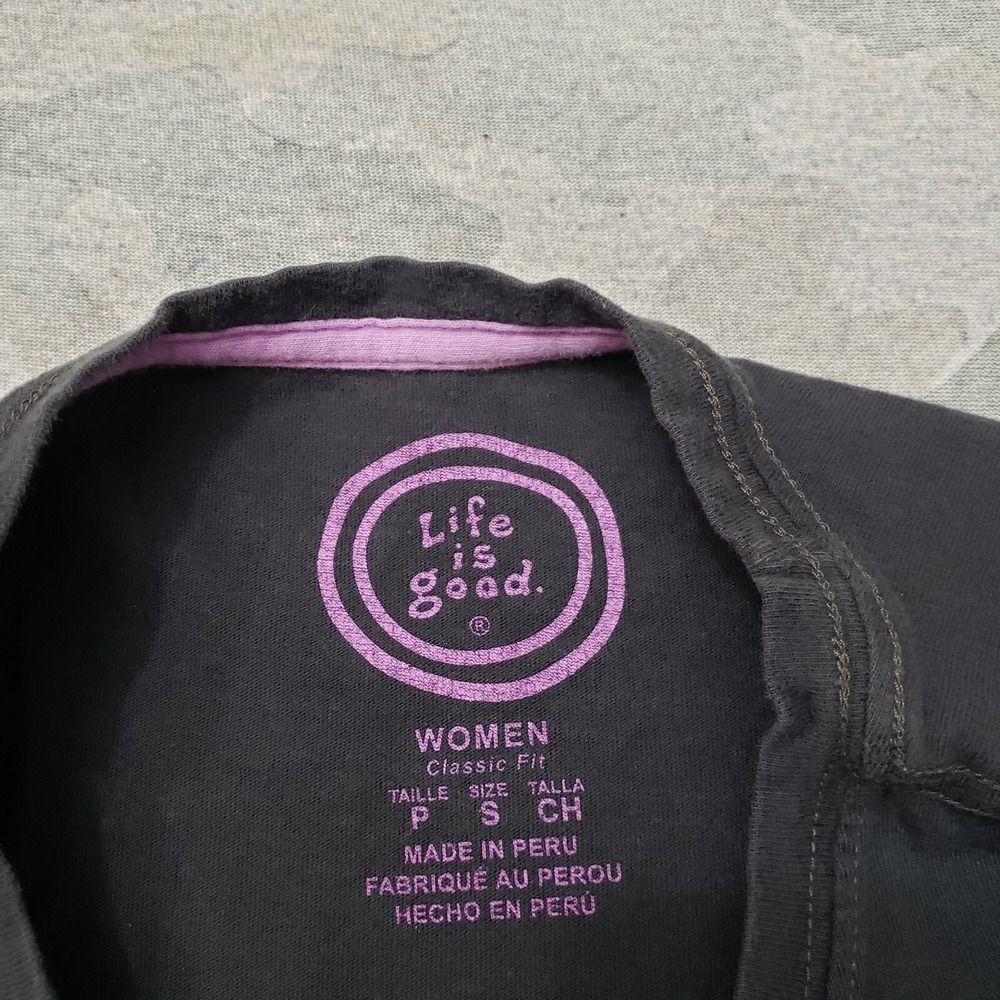Life Is Good Top Womens Small Black Classic Fit Short Sleeve - Picture 5 of 11